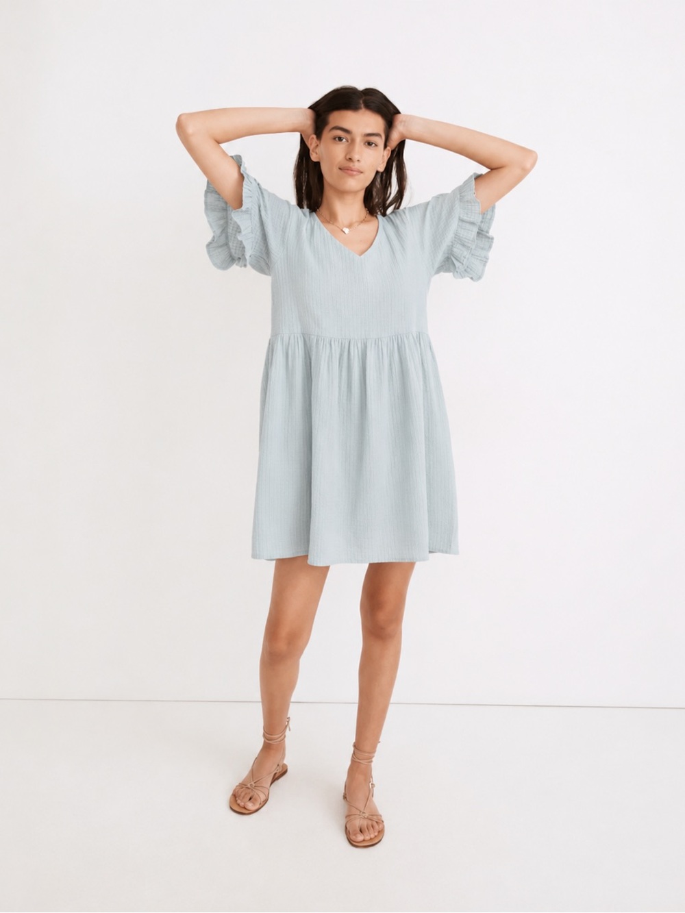 Ruffle Sleeve Easy Minidress